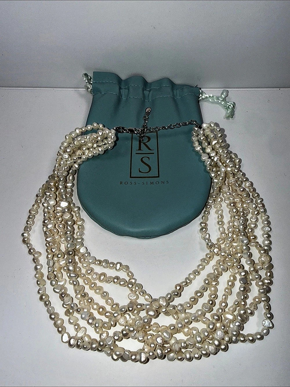 Ross-Simons Multi-Strand Cultured Pearl Necklace with Sterling Silver Cream &